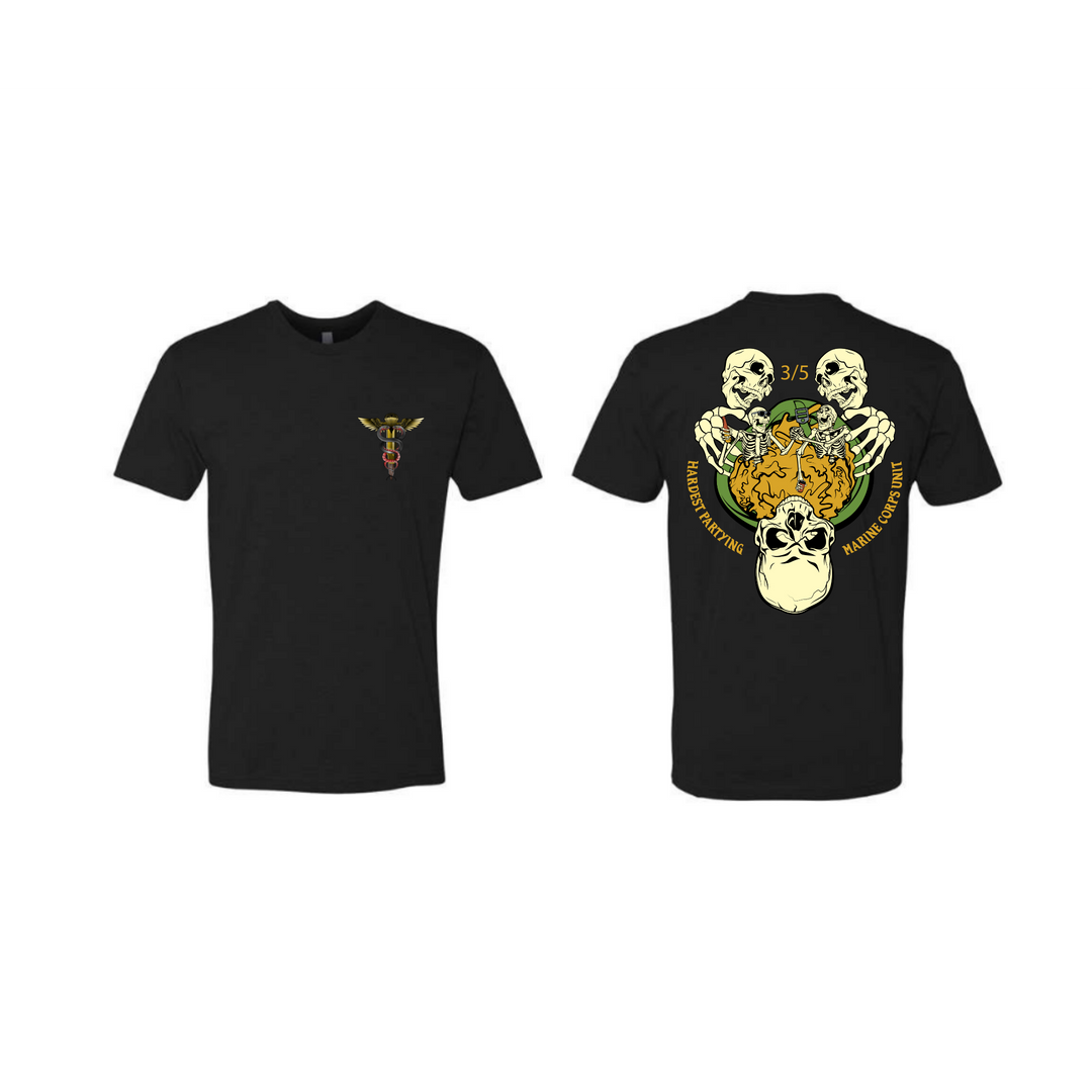 DD214 Memes 3/5 The HARDEST Partying Marine Corps Unit Tee Apparel