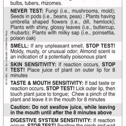 Mission Information Resources, Inc Tactical Plant Edibility Reference Card